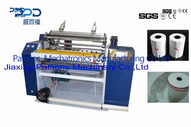 Cash register paper roll slitting rewinding machine